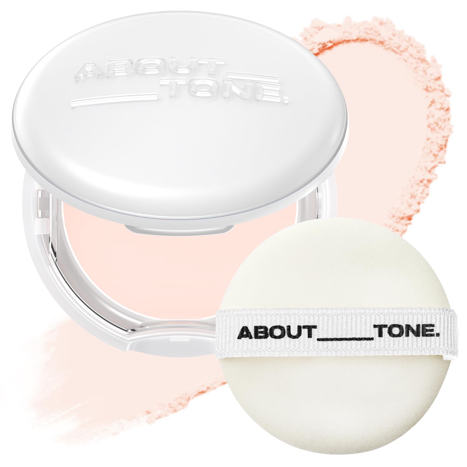 ABOUT TONE sebum cut powder compact front shows sleek packaging for shine control.