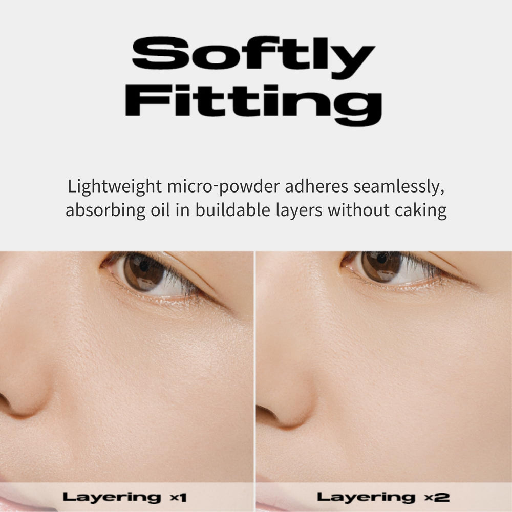 ABOUT TONE sebum cut powder compact ingredients highlight Centella Asiatica and Vitamin E.