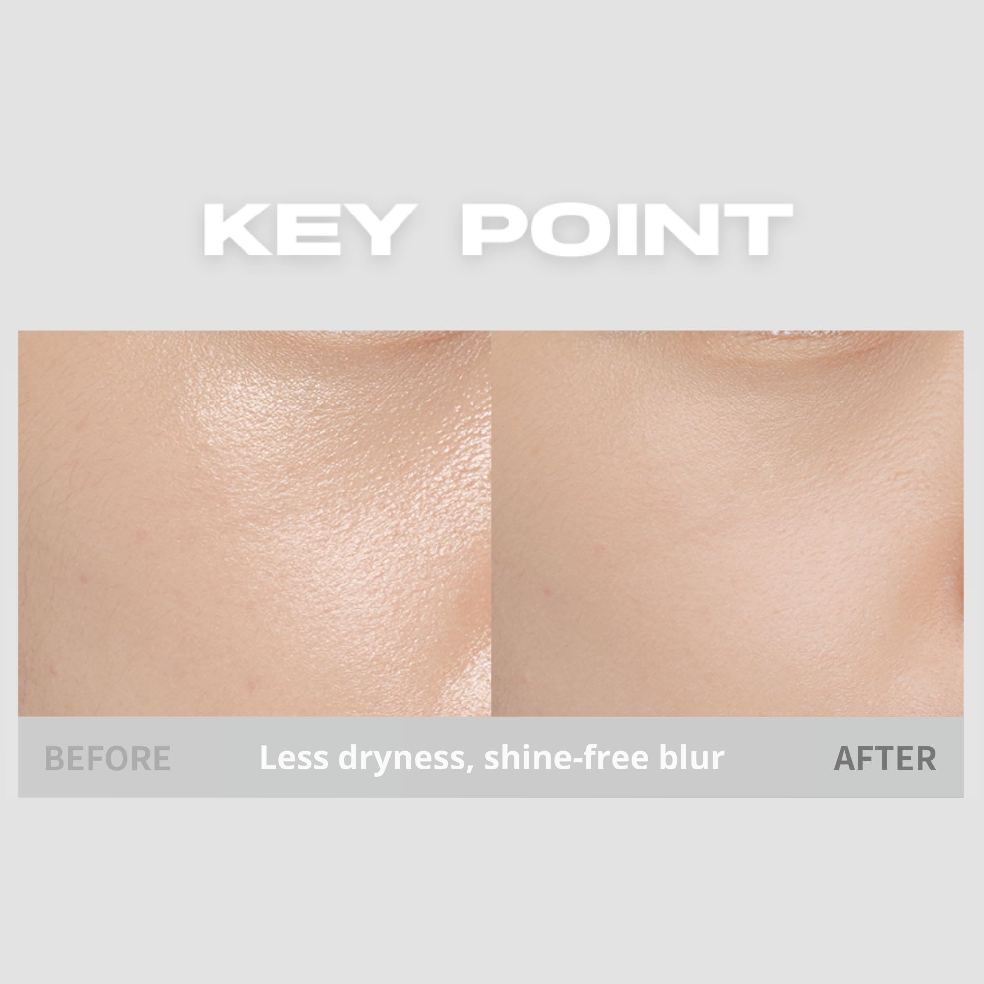 ABOUT TONE sebum cut powder ultra-fine texture image shows light adhesion and oil absorption.