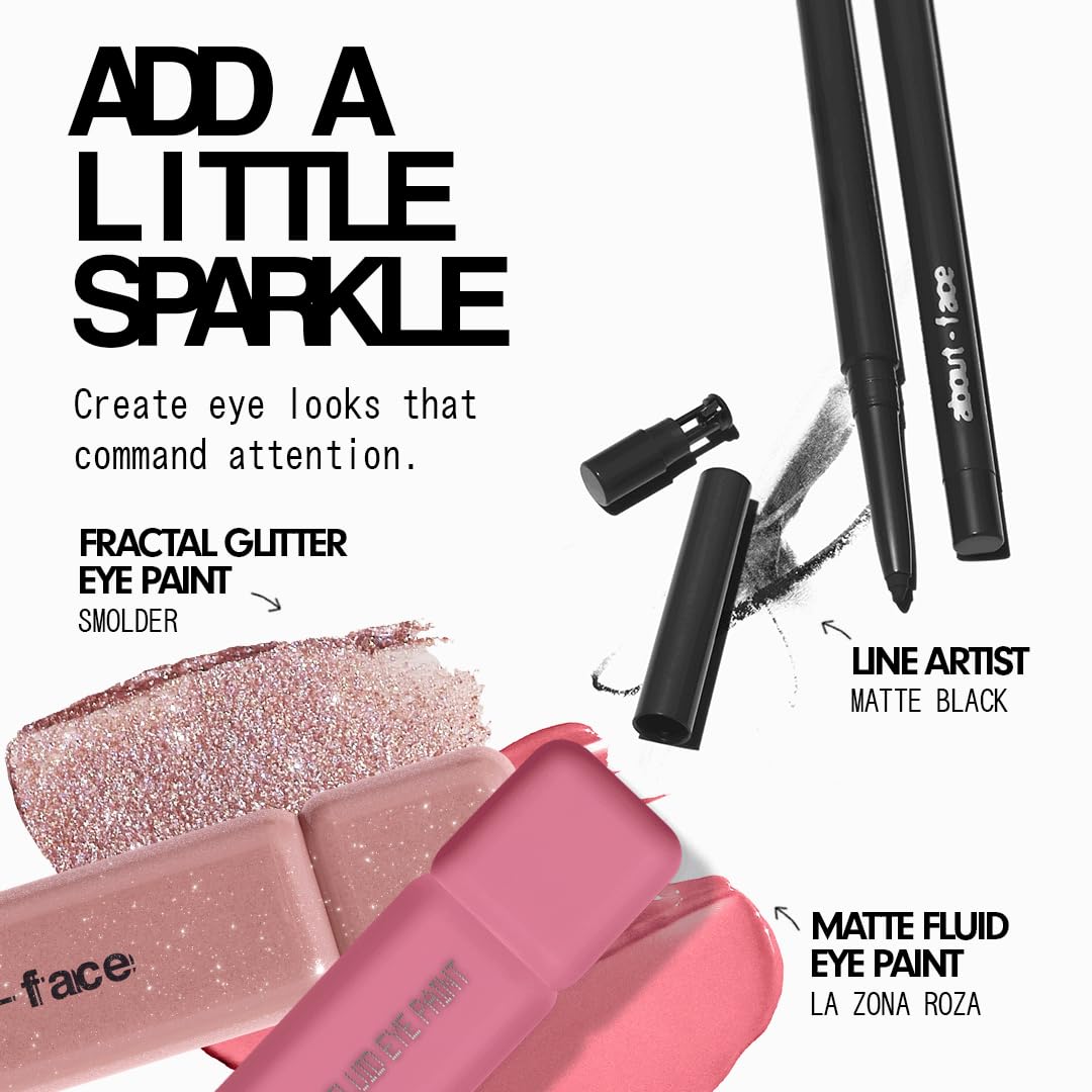 AboutFace Fractal Glitter Eye Paint Smolder compact 0.13oz is travel-friendly