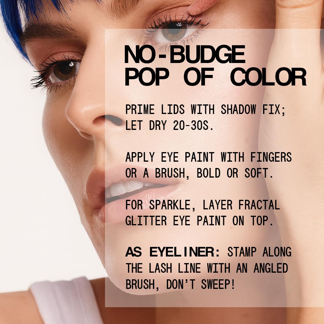 about-face Matte Fluid Eye Paint Art of Darkness wear test day 1 illustrates long-lasting color