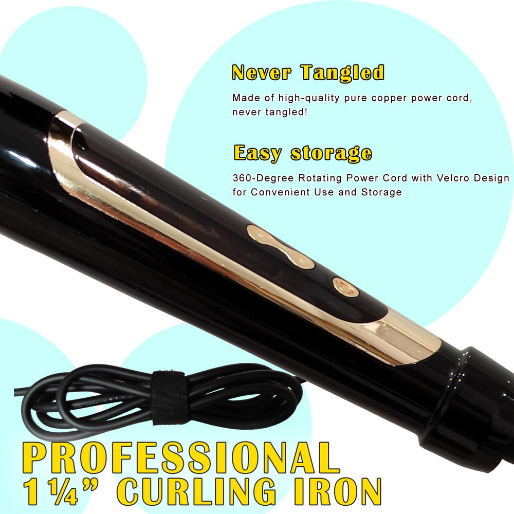 ABP curling iron PTC heating ready in 60 seconds for quick styling sessions.