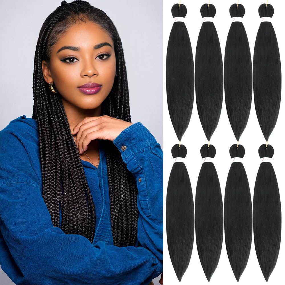 Abrastin braiding hair pre stretched 20-inch package for quick box braids.