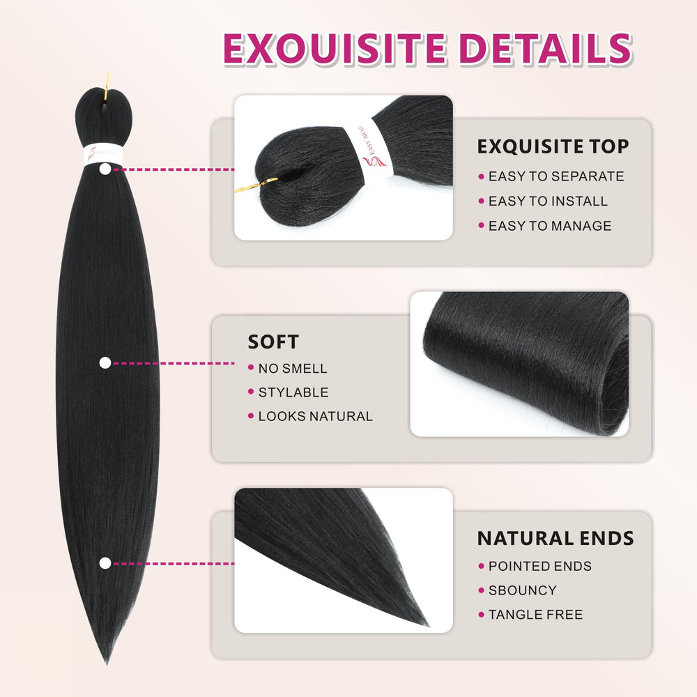 Abrastin braiding hair soft touch close-up emphasizes gentle, comfortable feel.