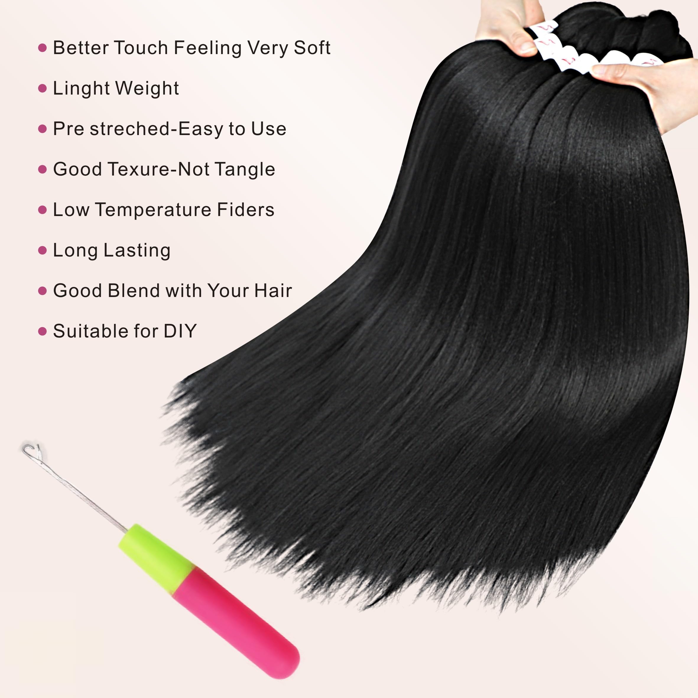 Abrastin braiding hair yaki texture close-up highlights soft, natural feel.