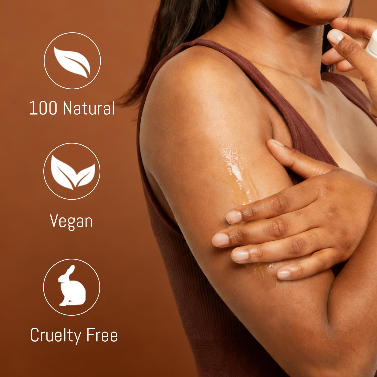 ABYST Body Firming Oil texture closeup highlighting a silky blend for refined skin texture.