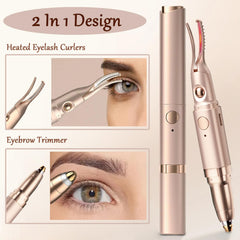 Acavado 2-in-1 heated eyelash curler green mode closeup highlights soft curl options.