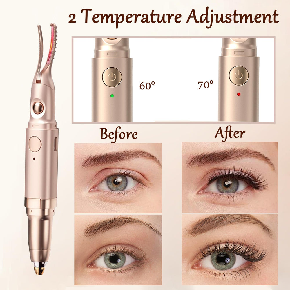 Acavado dual-temperature indicator displays 60°C or 70°C for soft to thick lashes.