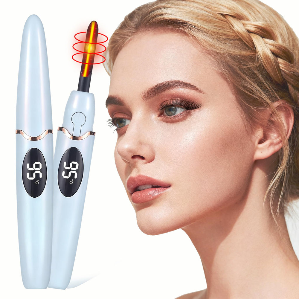 Acavado heated eyelash curler with LED display enables quick preheat for lasting curl.
