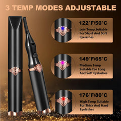 Acavado heated eyelash curler temperature-modes show easy heat control