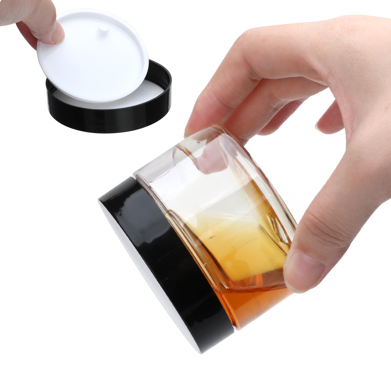 Accguan see-through jar with black lid for product display and security