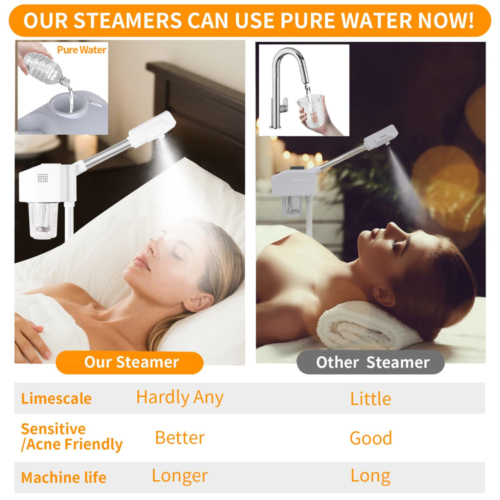 AceFox face steam coverage shows full-face reach with 360 nozzle.