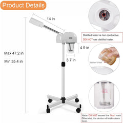 AceFox height-adjustable steamer 38-47 inches for ergonomic facial sessions