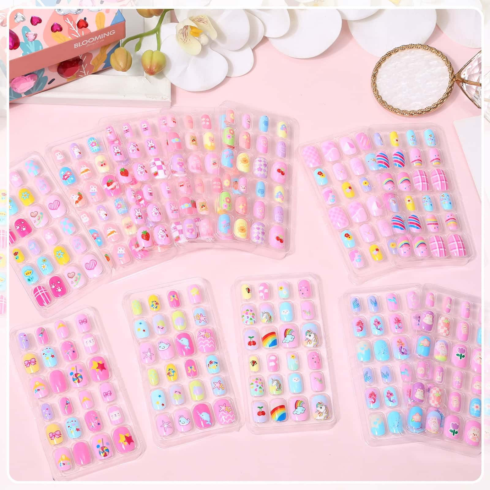 Acejoz kids nails press-ons pattern options to mix and match daily looks.