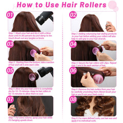 Acejoz rose red jumbo curls 60mm rollers in use