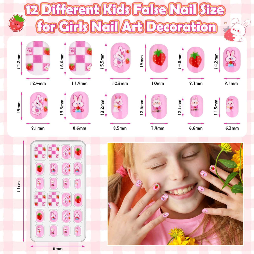 Acejoz short nails pre-glue application for quick, mess-free nail art.