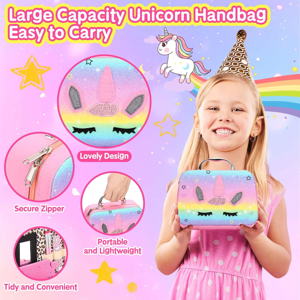 Acejoz unicorn storage case keeps accessories organized.