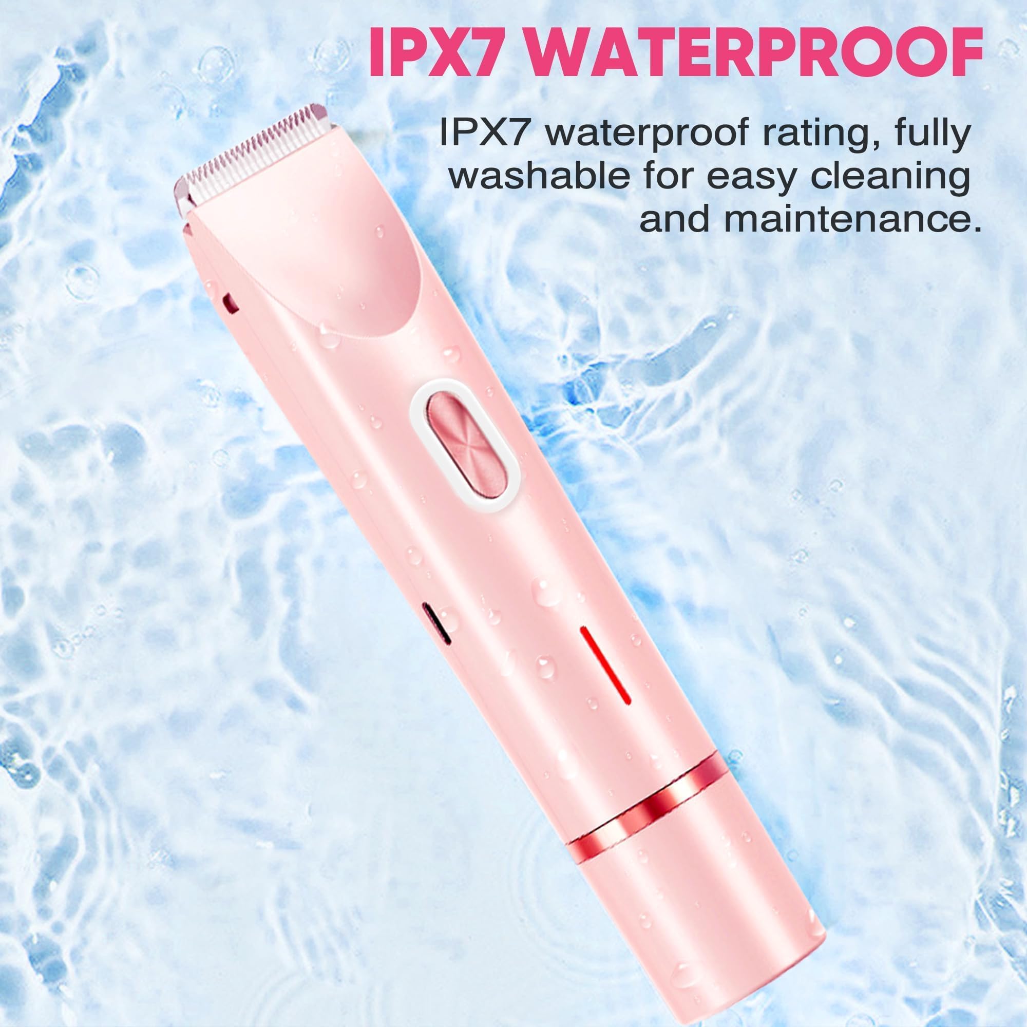 acemend bikini-trimmer-dual-ceramic-blades close-up for skin-friendly precision during grooming