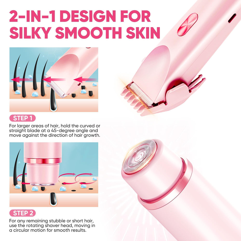 acemend bikini-trimmer-rust-proof-blades close-up demonstrates durable, long-lasting trimming