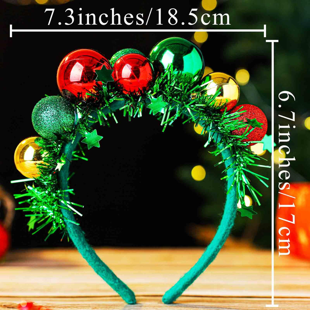 Acenail Christmas headband against green background highlights festive glamour for selfies