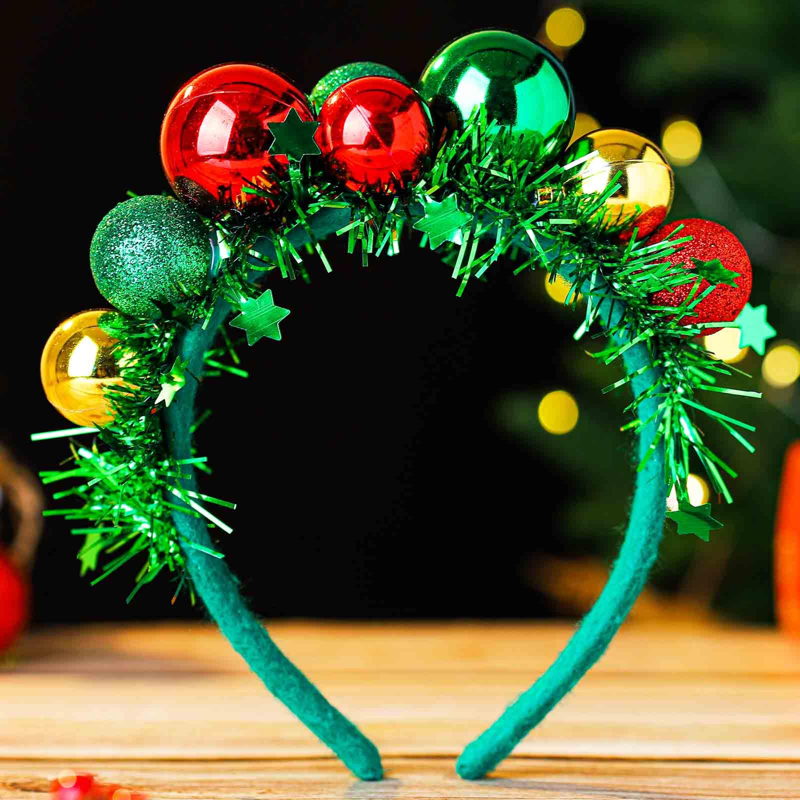 Acenail Christmas headband green disco-ball closeup sparkling for a festive party look