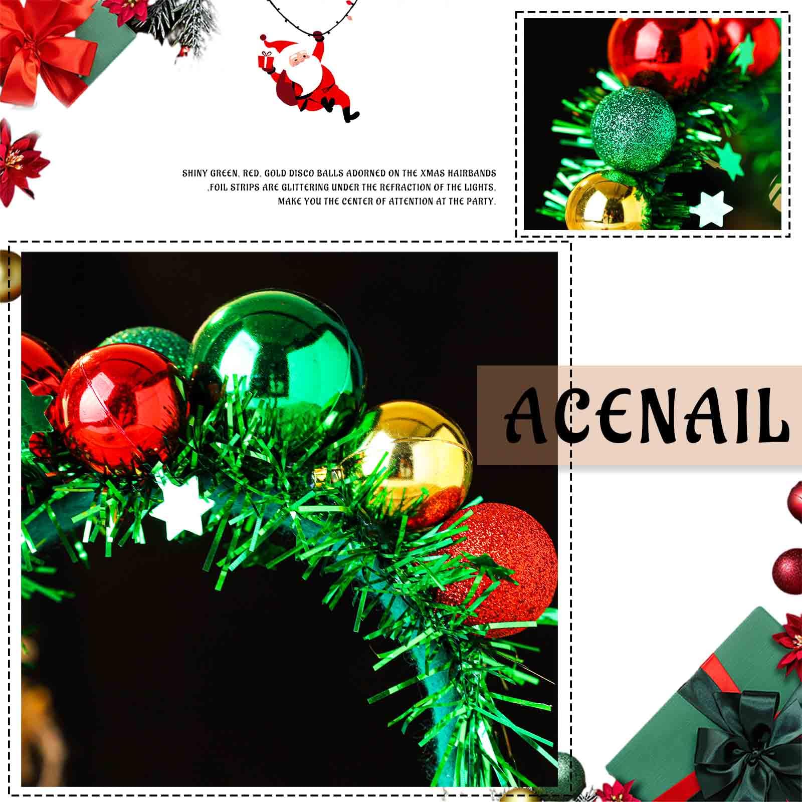 Acenail Christmas headband foil strips glitter under lights for eye-catching shine