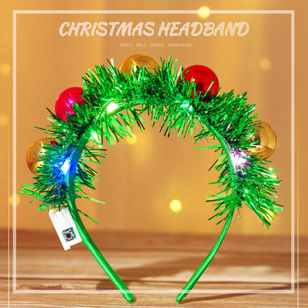 Acenail LED Christmas headband worn for sparkling holiday photo opportunities.