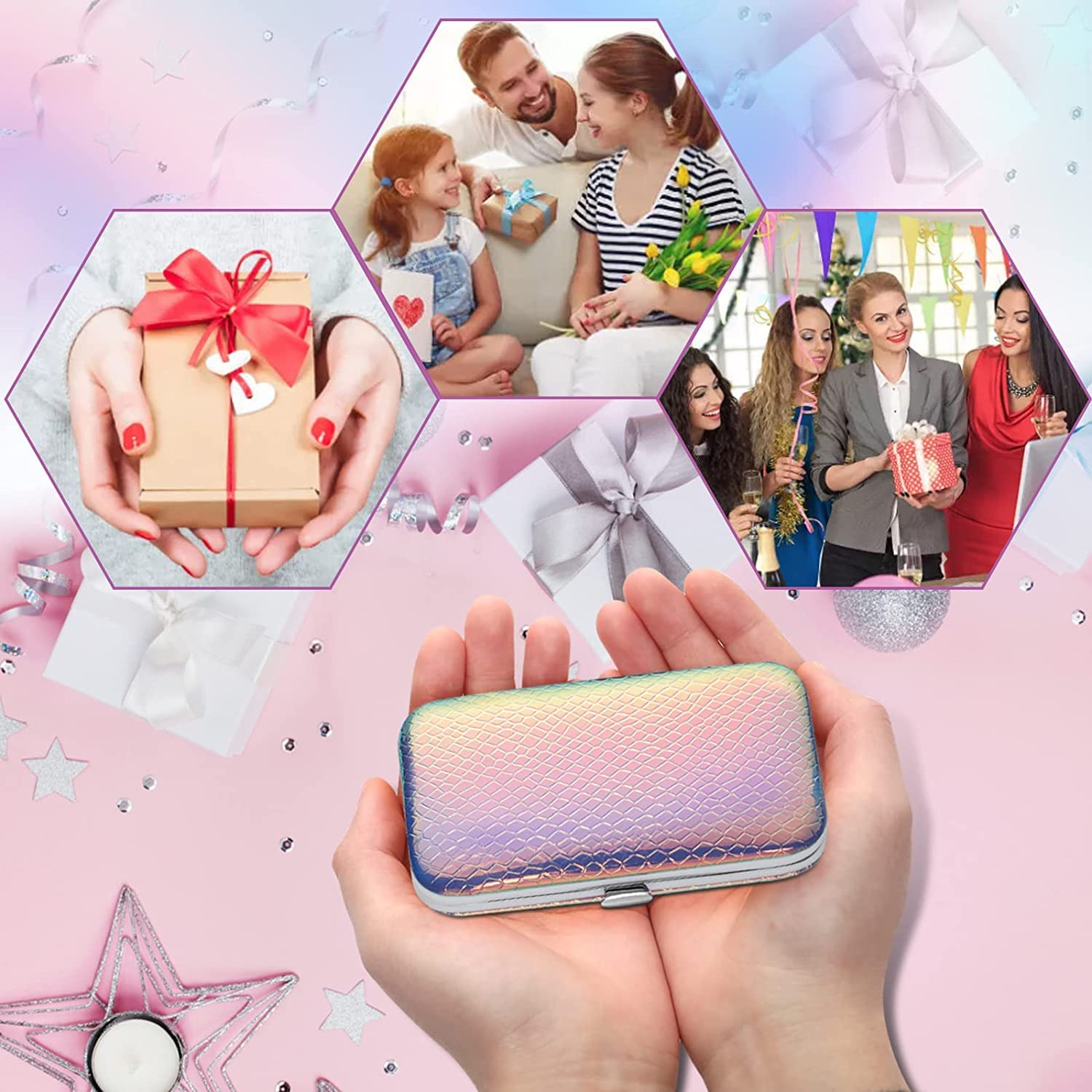 Aceoce gradual purple PU leather case showcases elegant protection.