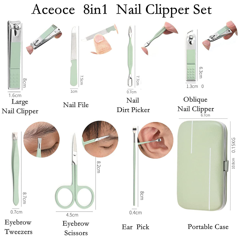 Aceoce manicure set travel case demonstrates compact storage for daily use.