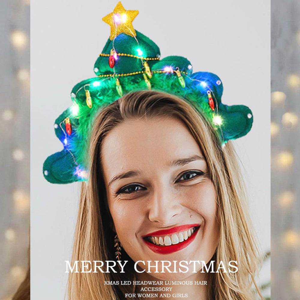 Aceorna green Christmas hair accessory enhances festive atmosphere at gatherings.