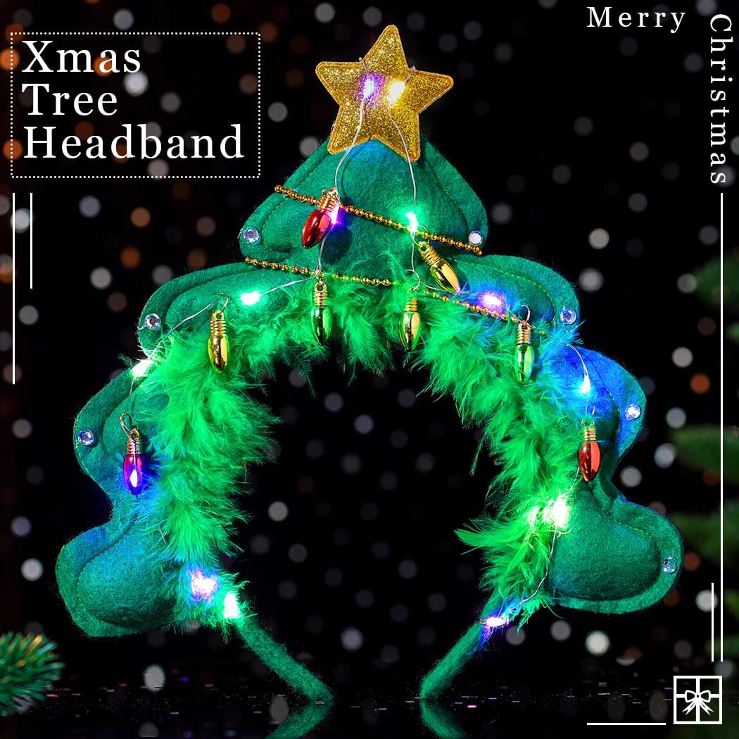 Aceorna LED hair hoop with feathers and stars for stage sparkle.