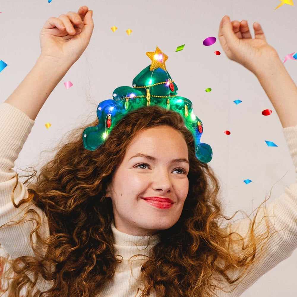 Aceorna light bulb headpiece with colored lighting helps you stand out.