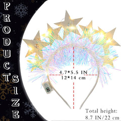 Aceorna light-up stars headbands glitter detail for photoshoots and events.