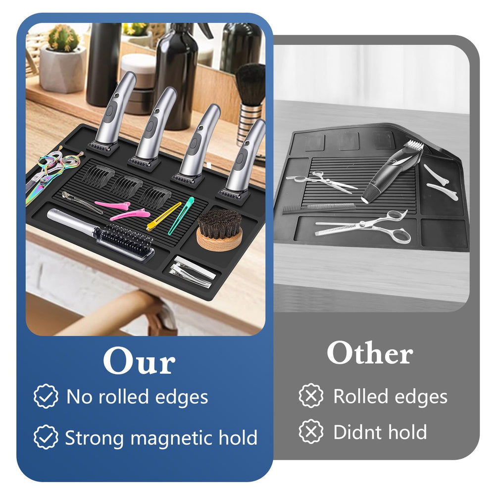 Acfunique magnetic barber mat compact size fits small professional stations.