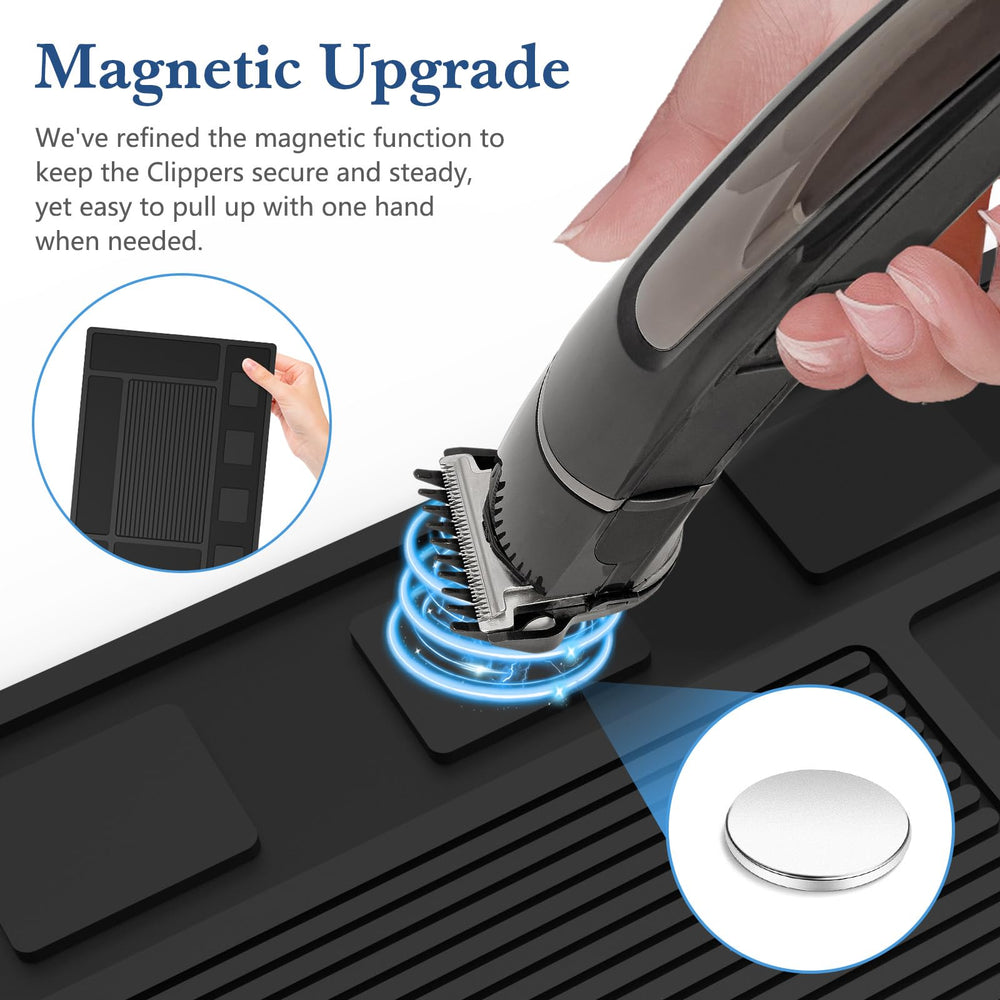 Acfunique magnetic barber mat is easy to clean after busy days.