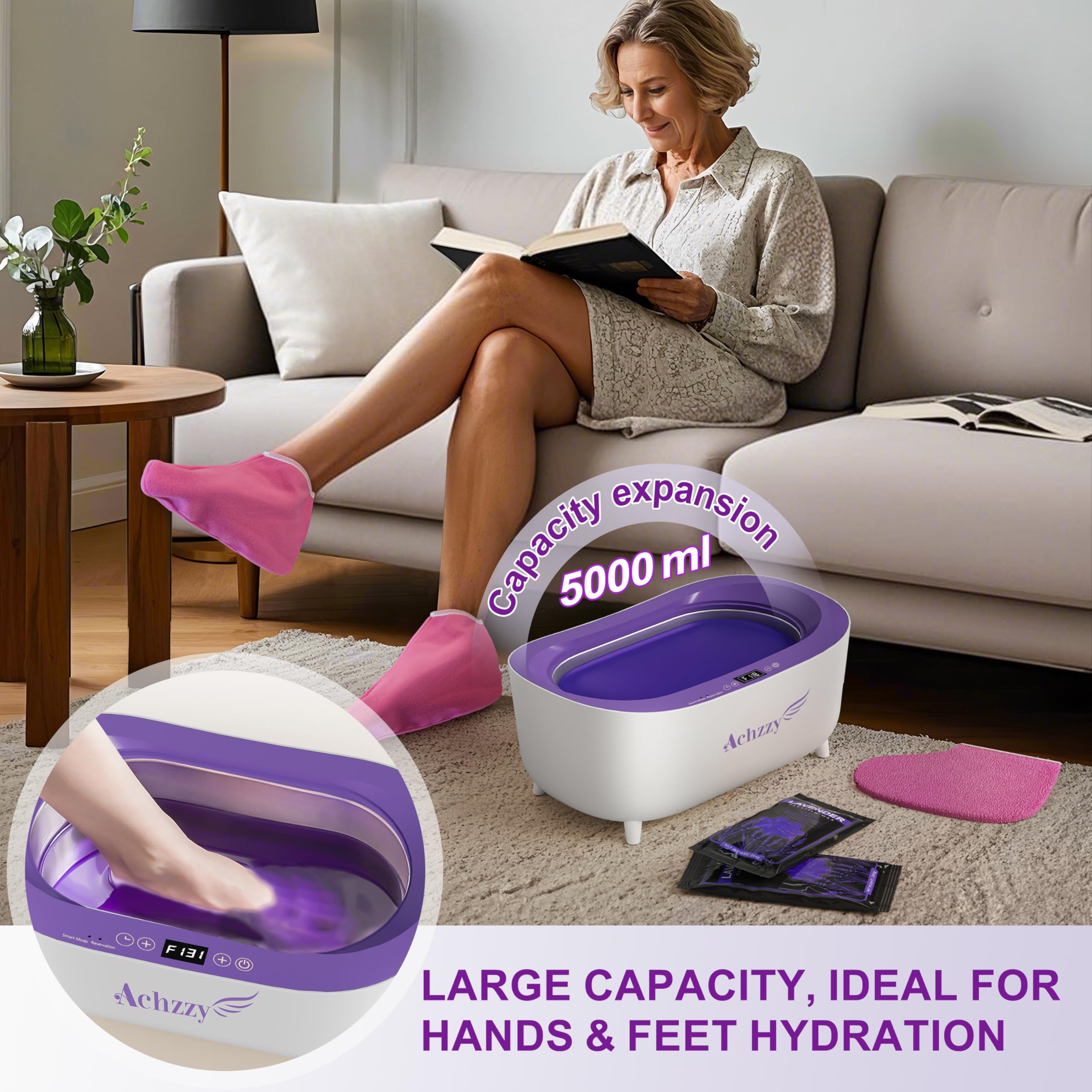 Achzzy 5000ml capacity serves hands and feet with generous warmth