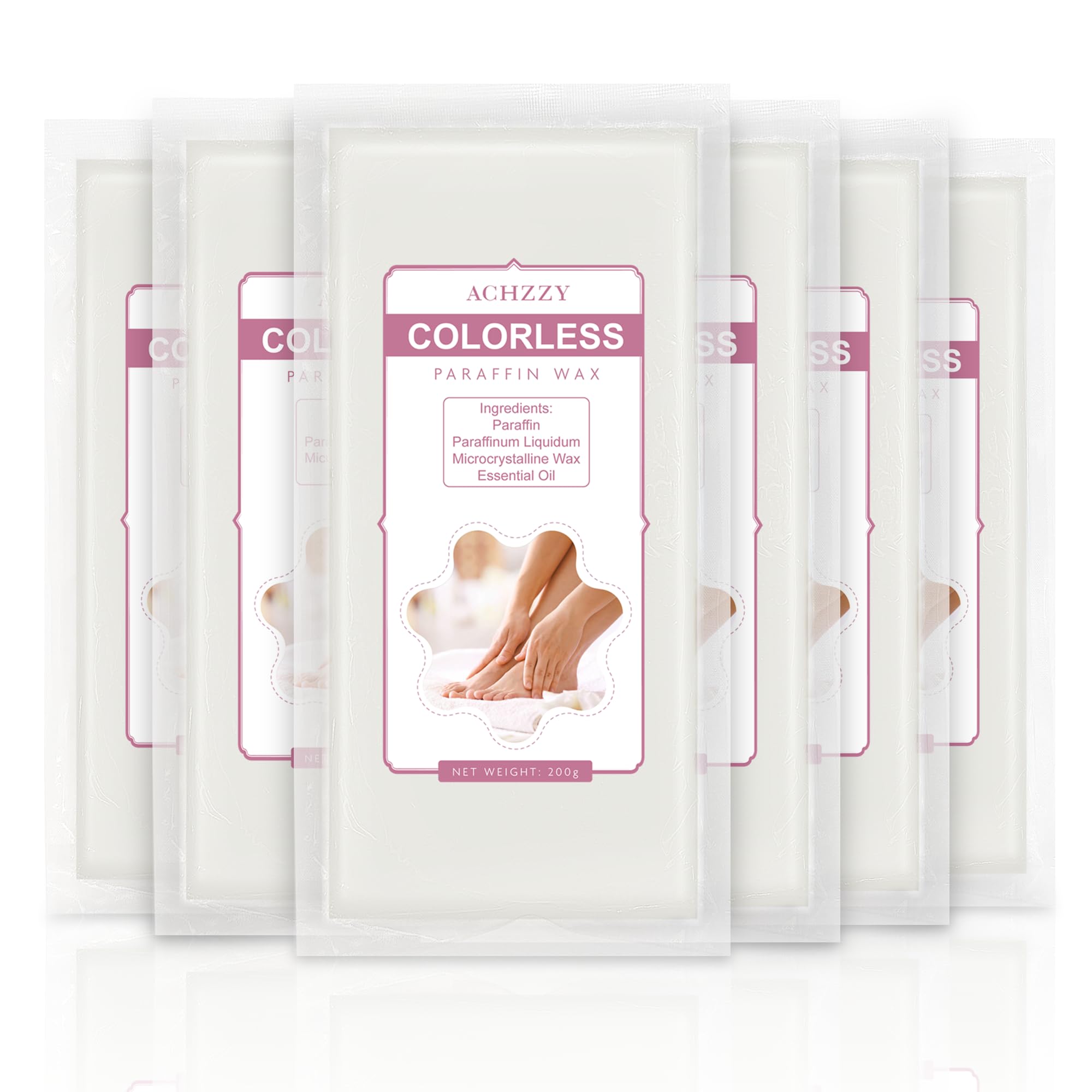 Achzzy paraffin wax refills unscented six-pack front view for at-home hydration