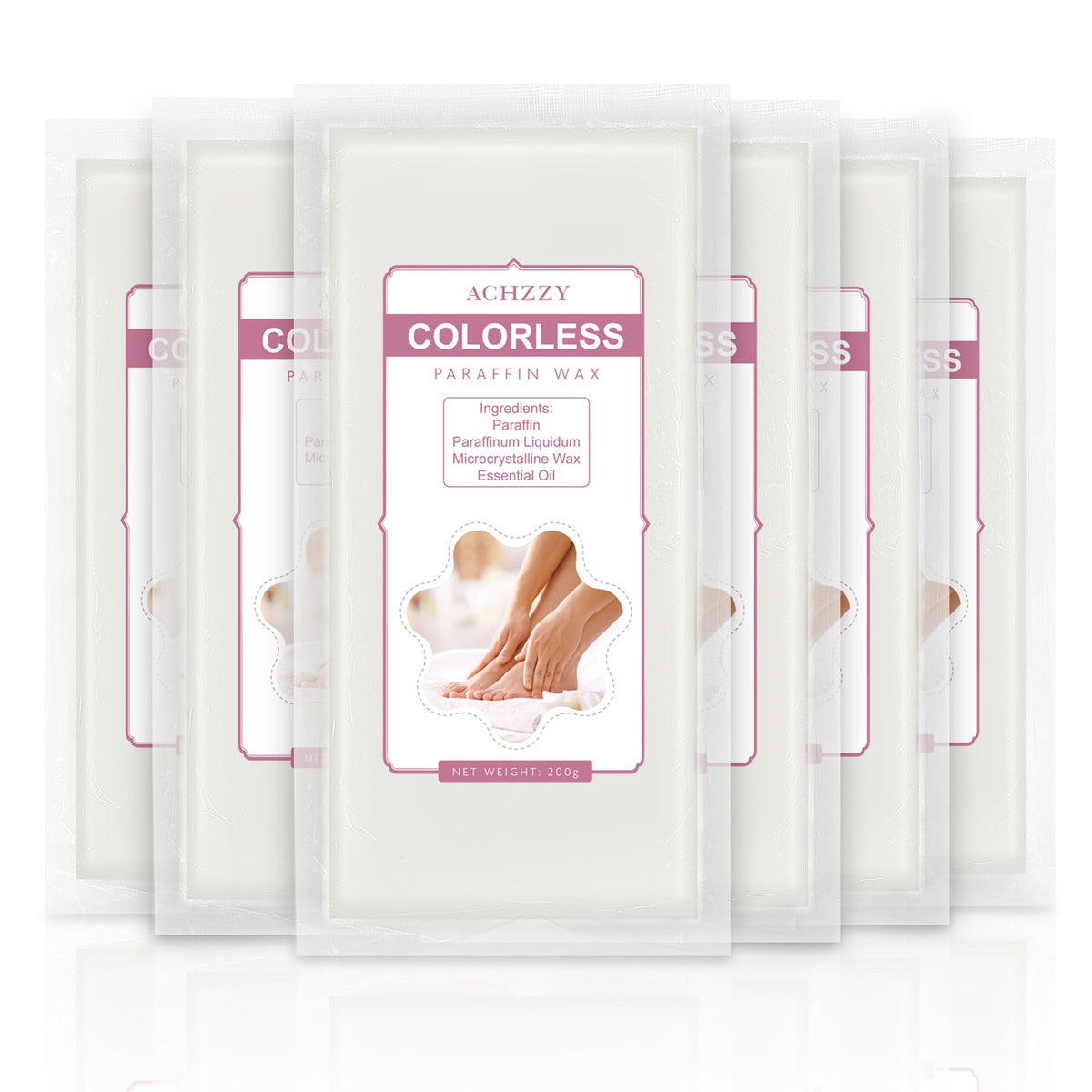 Achzzy paraffin wax refills unscented six-pack front view for at-home hydration