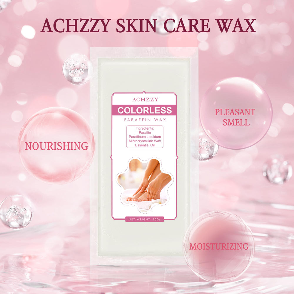 Achzzy paraffin wax refills unscented six-pack packaged display illustrating value