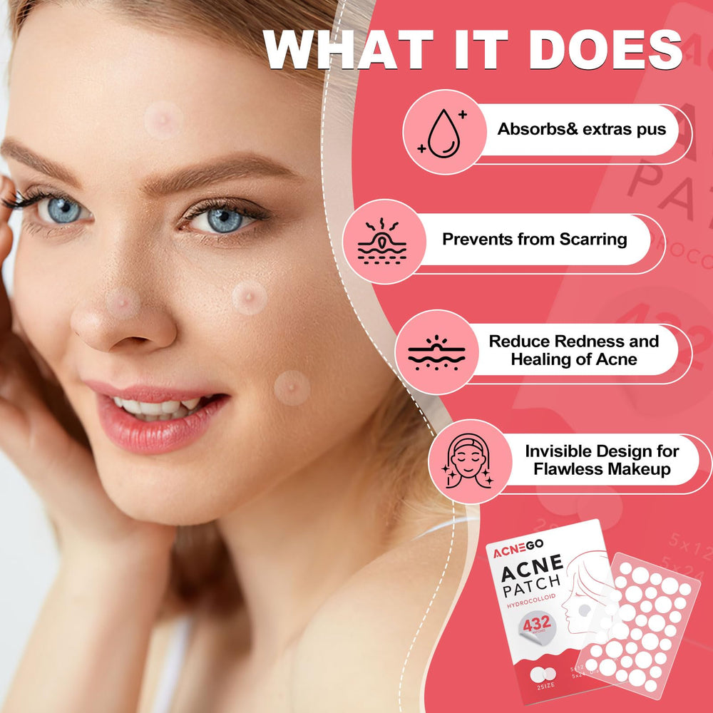 AcneGo face patches on skin illustrate unobtrusive coverage during daily activities.