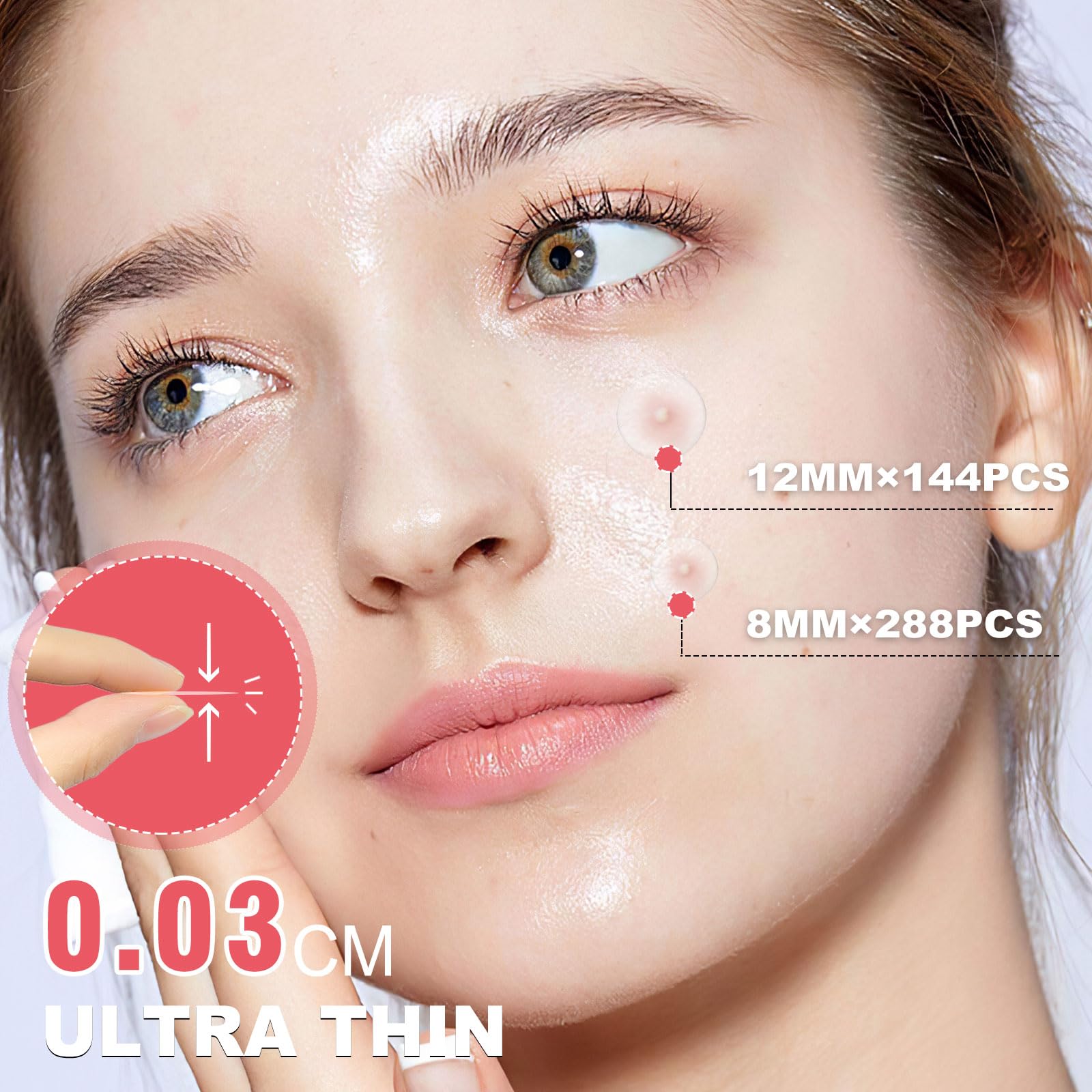 AcneGo two-sizes 8mm and 12mm patches fit different blemishes.