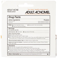 Acnomel packaging highlights non-irritating formula for rosacea-prone users.