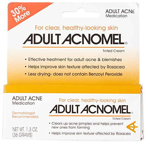 Acnomel tinted cream swatch on skin showing smooth texture.