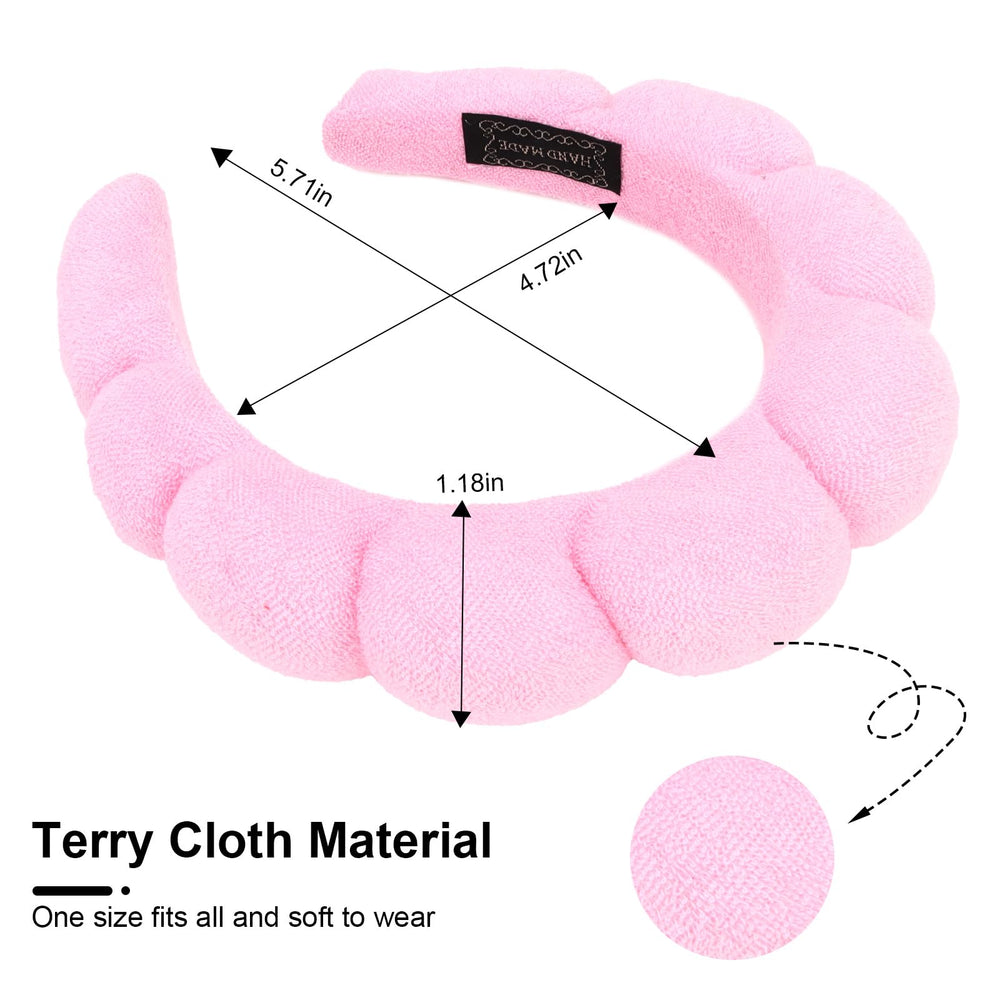 ACOU-UINT terry cloth headband close-up shows soft edges for comfortable wear.