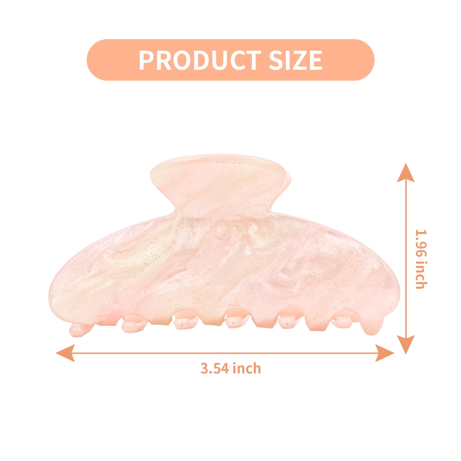 ACO-UINT clip in white and pink grips thick hair securely for everyday use.