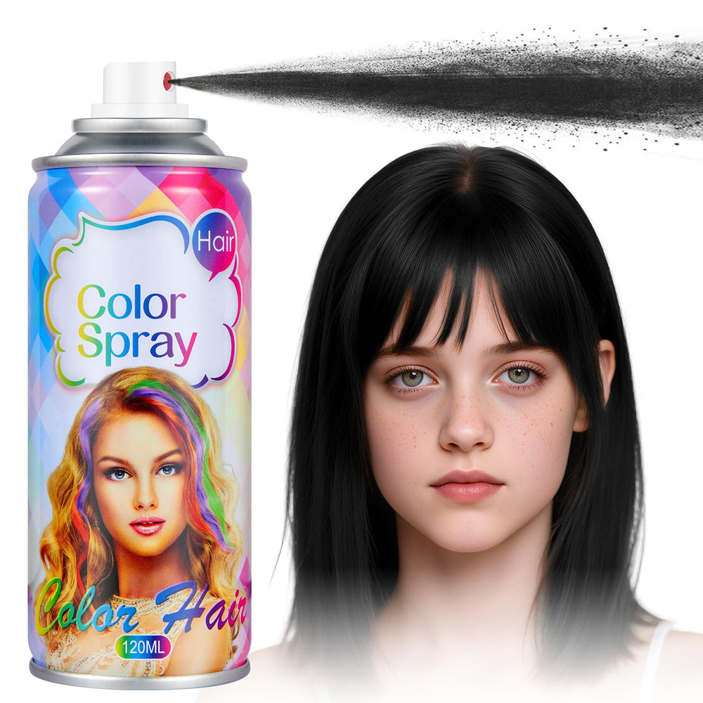 Acomler black hair spray bottle ready for quick color application