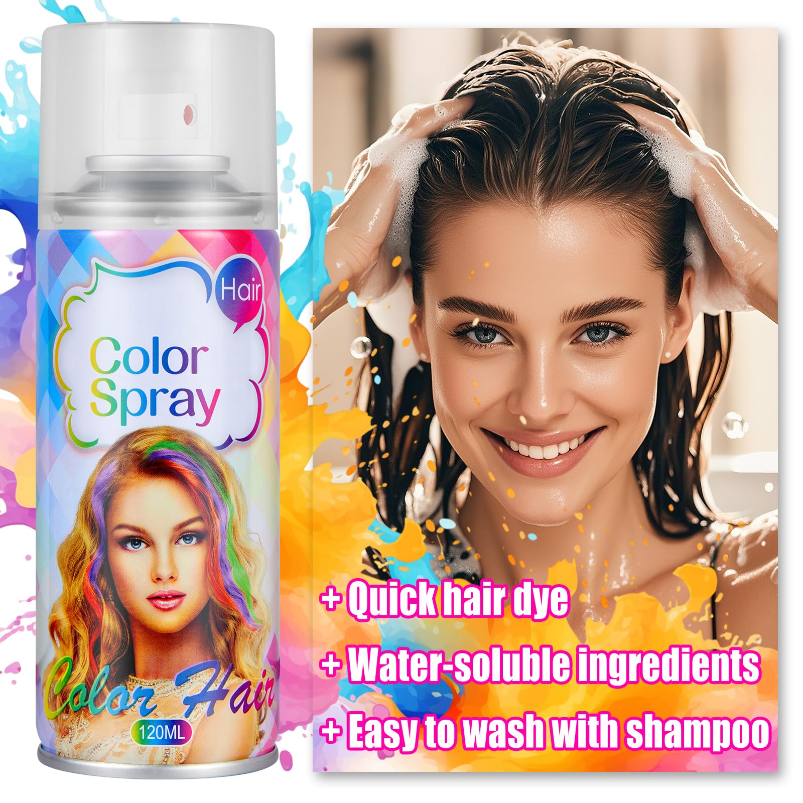 Acomler washable temporary color black easily rinses out