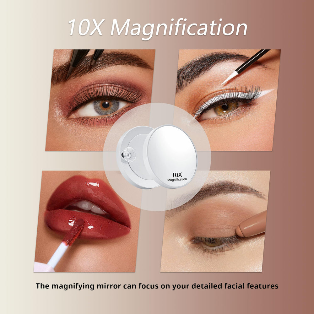 Acoolda vanity mirror detachable 10x magnifier aids detailed makeup