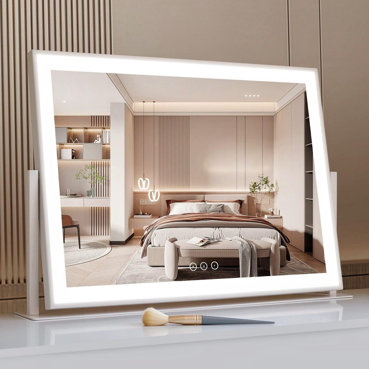 Acoolda vanity mirror with lights shows clear HD view for precise makeup application