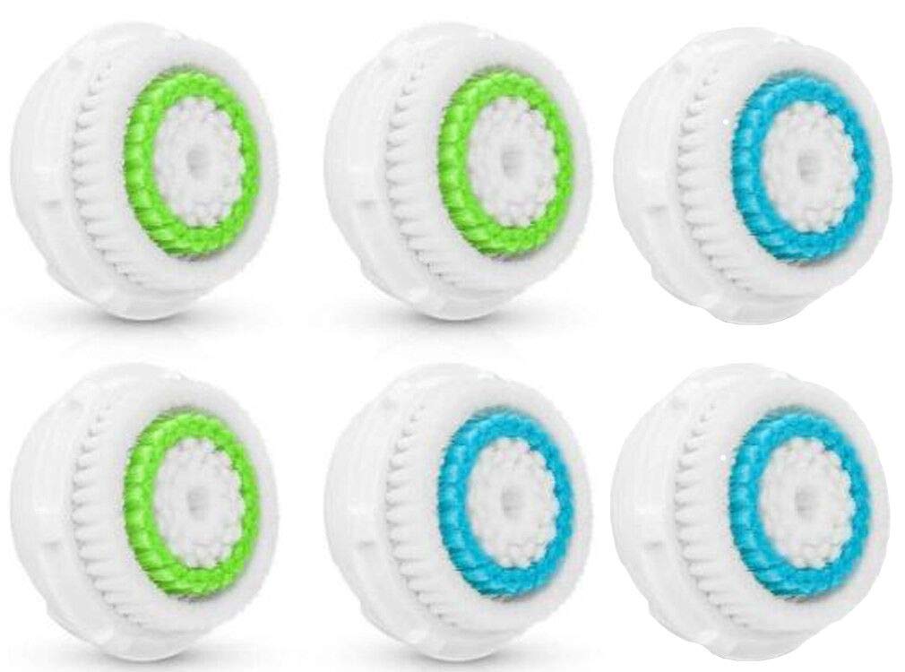 Acosexy 6-pack facial brush heads ensures regular replacements for hygiene.